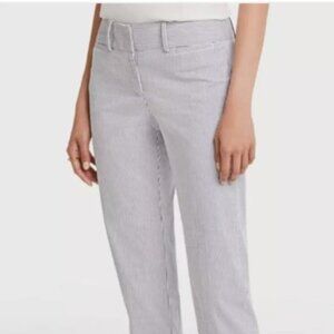 Ann Taylor Women’s 2 Seersucker Stripe Kate Cropped Pant blue/white Cotton